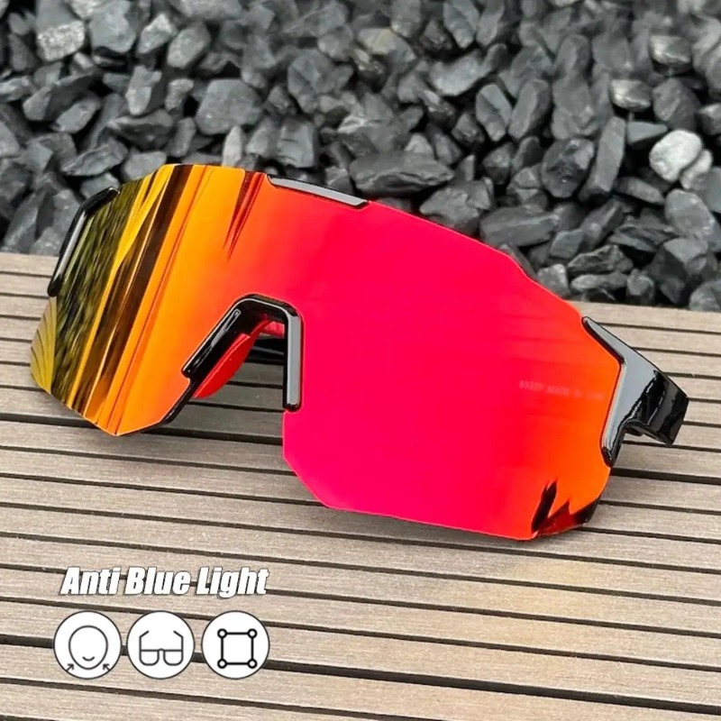 Men'S Accessories Glasses - スクエアサイクリングサングラスラージフレームシェード UV 保護スポーツサングラス防風ハイキング登山女性男性ゴーグル