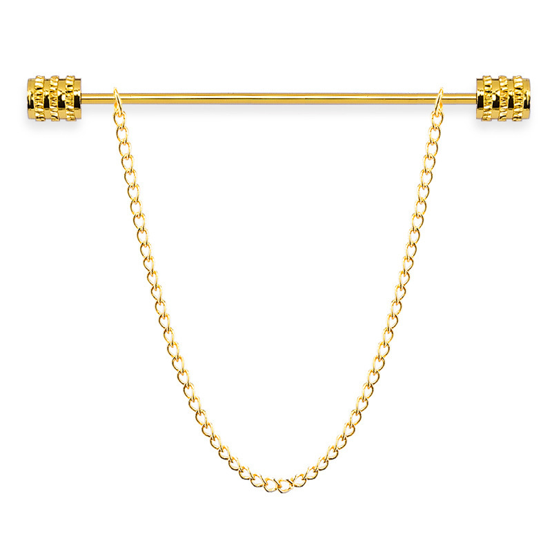Men Accessories For Gift - 新しいメンズブローチシャツスタンドアップカラーピン固定クラスプタッセルフレンチタイピンエレガントなアクセサリービジネスジュエリーギフト