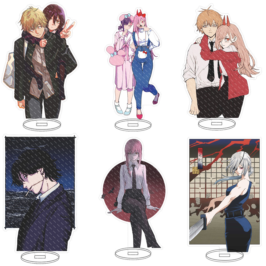 Men Accessories For Gift - 16 センチメートルアニメアクリルスタンドチェーンソーマンレゼ姫野早川アキデンジマキマパワーヨシダヒロフミコスフィギュア装飾品ギフト