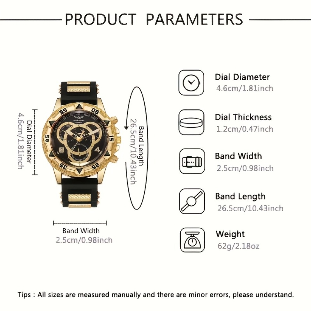 4点セットの高級メンズ腕時計とジュエリーセット、ネックレス、 - Men'S Minimalist Accessories のレビューと価格