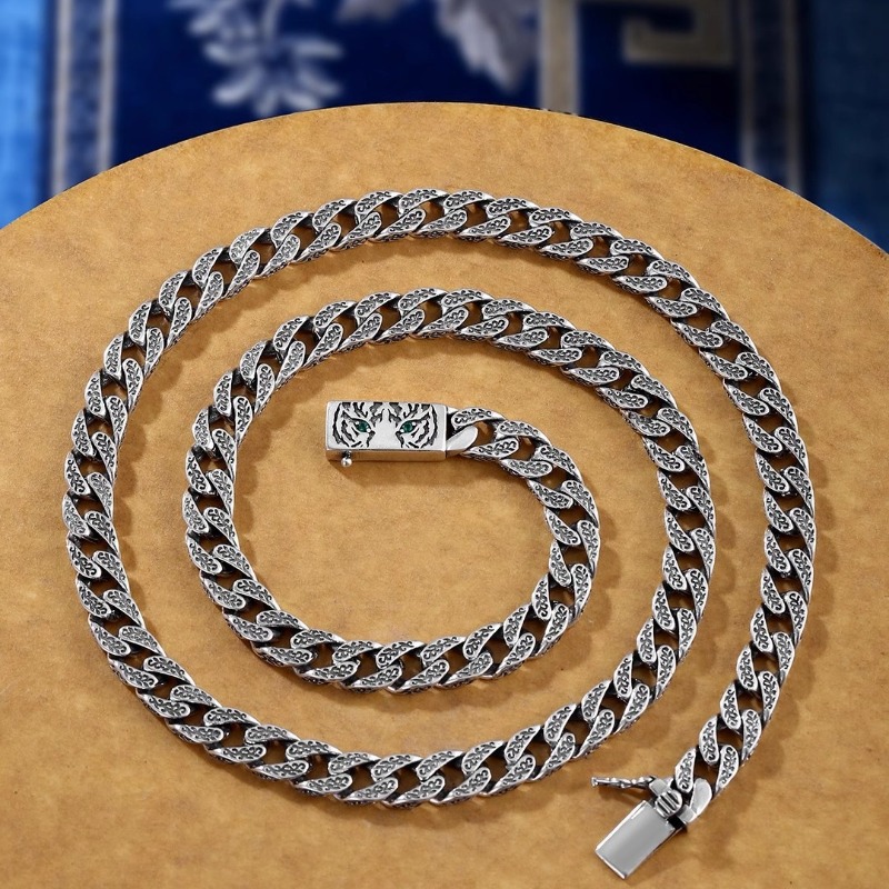 大胆なタイガープリントのキューバンチェーン メンズ 厚手 ヒ - Men'S Accessories Instagram のレビューと価格