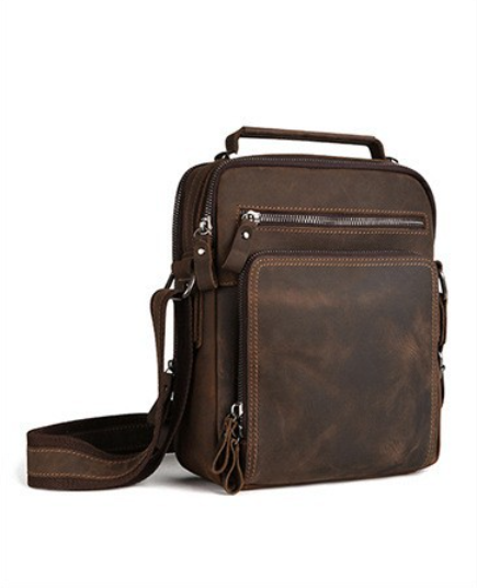 メンズヴィンテージワイルドホースレザーシングルショルダーバッ - Men'S Accessories Backpack のレビューと価格