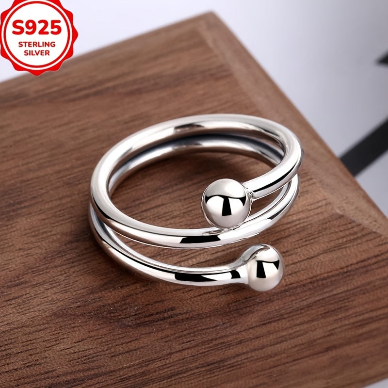 キュートな925スターリングシルバービーズリング、レディース - Men'S Minimalist Accessories のレビューと価格