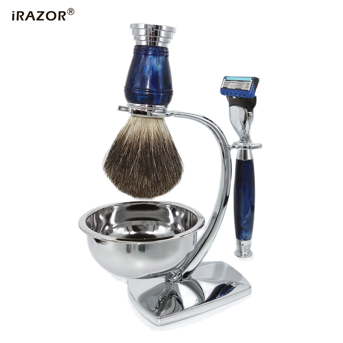 ロイヤルブルー-フュージョン安全かみそり,シェービングキット - Men Accessories Combo Gift のレビューと価格