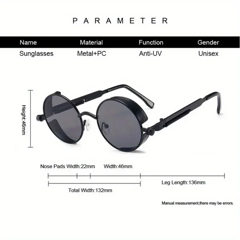 クラシックなスチームパンクサングラス男性と女性用レトロラウン - Men'S Accessories Glasses のレビューと価格