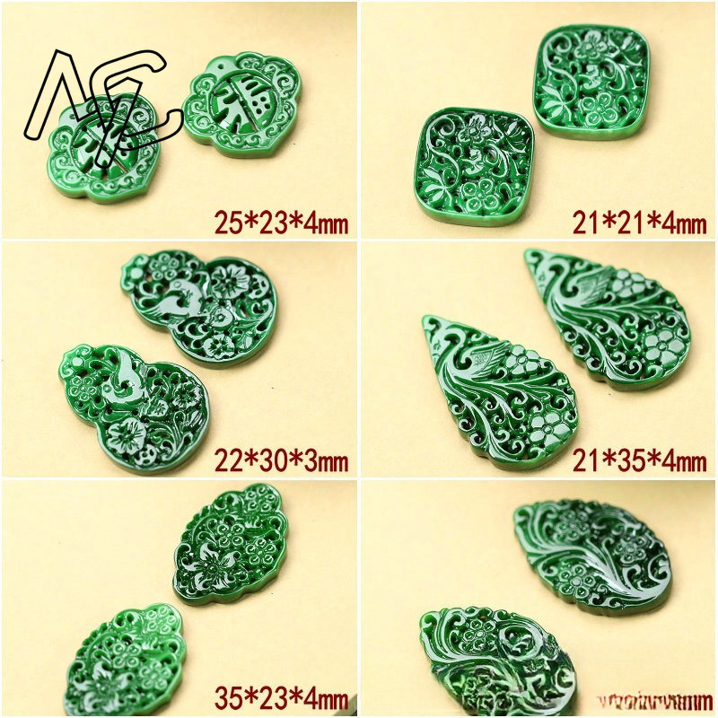 2 個 DIY ナチュラルドライグリーンエメラルド中空アウト - Men Accessories For Gift のレビューと価格