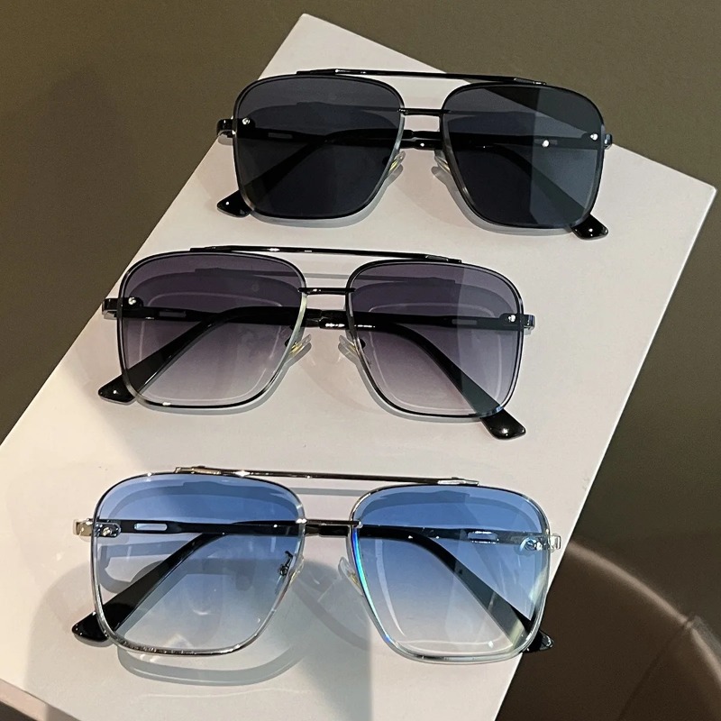 スクエアサングラス男性メタルフレームメガネ樹脂レンズ男性サン - Men'S Accessories Glasses のレビューと価格