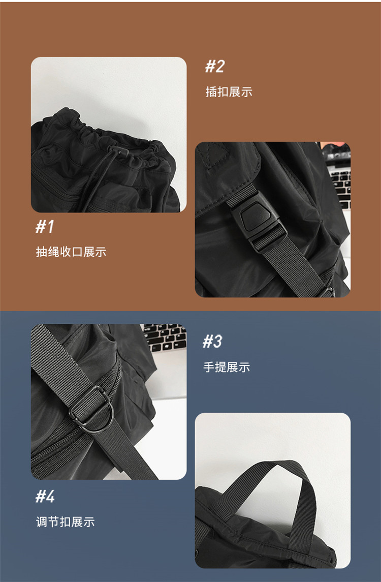 黒ナイロン防水バックパック巾着ショルダーバッグ男性旅行バック - Men'S Accessories Backpack のレビューと価格