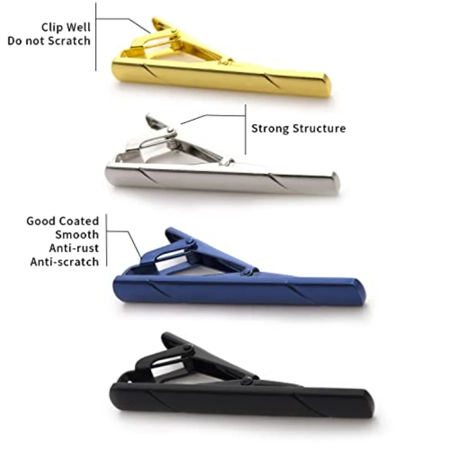 4 個のネクタイクリップ男性用ネクタイバーギフトボックス付き - Men Accessories For Gift のレビューと価格