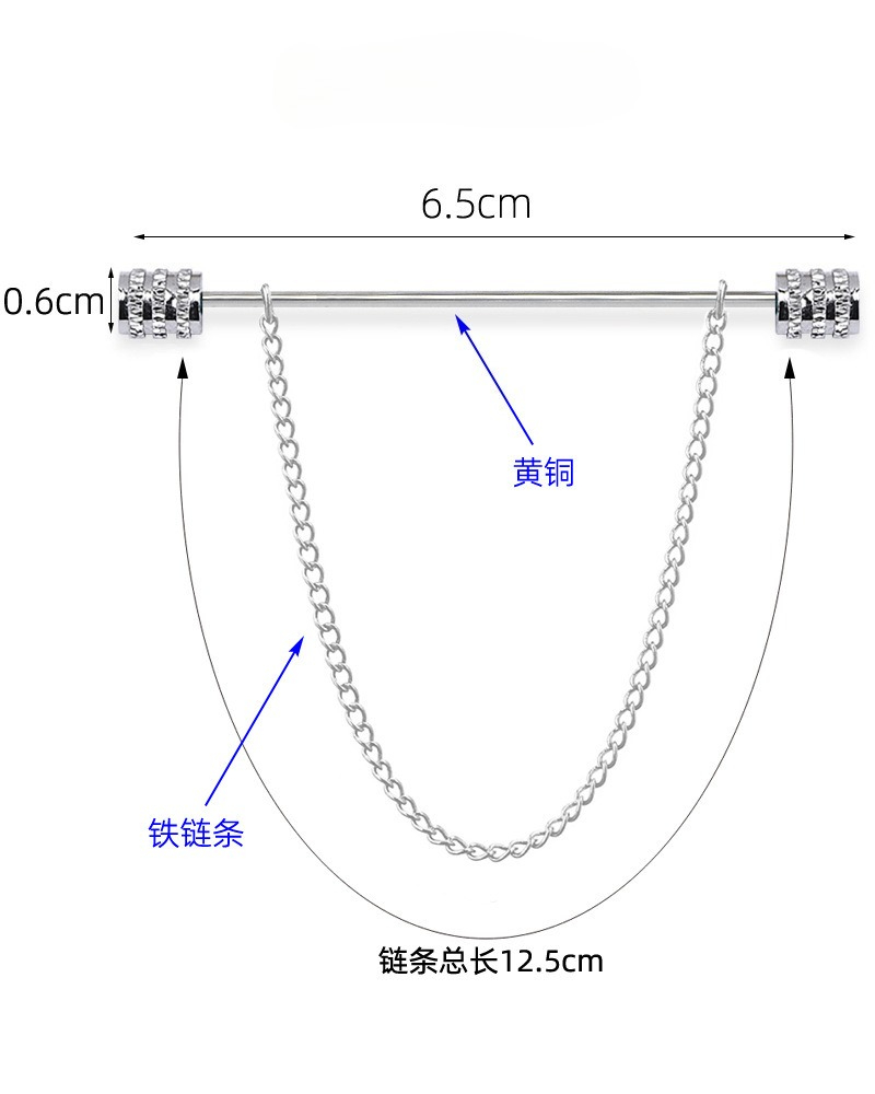 新しいメンズブローチシャツスタンドアップカラーピン固定クラス - Men Accessories For Gift のレビューと価格